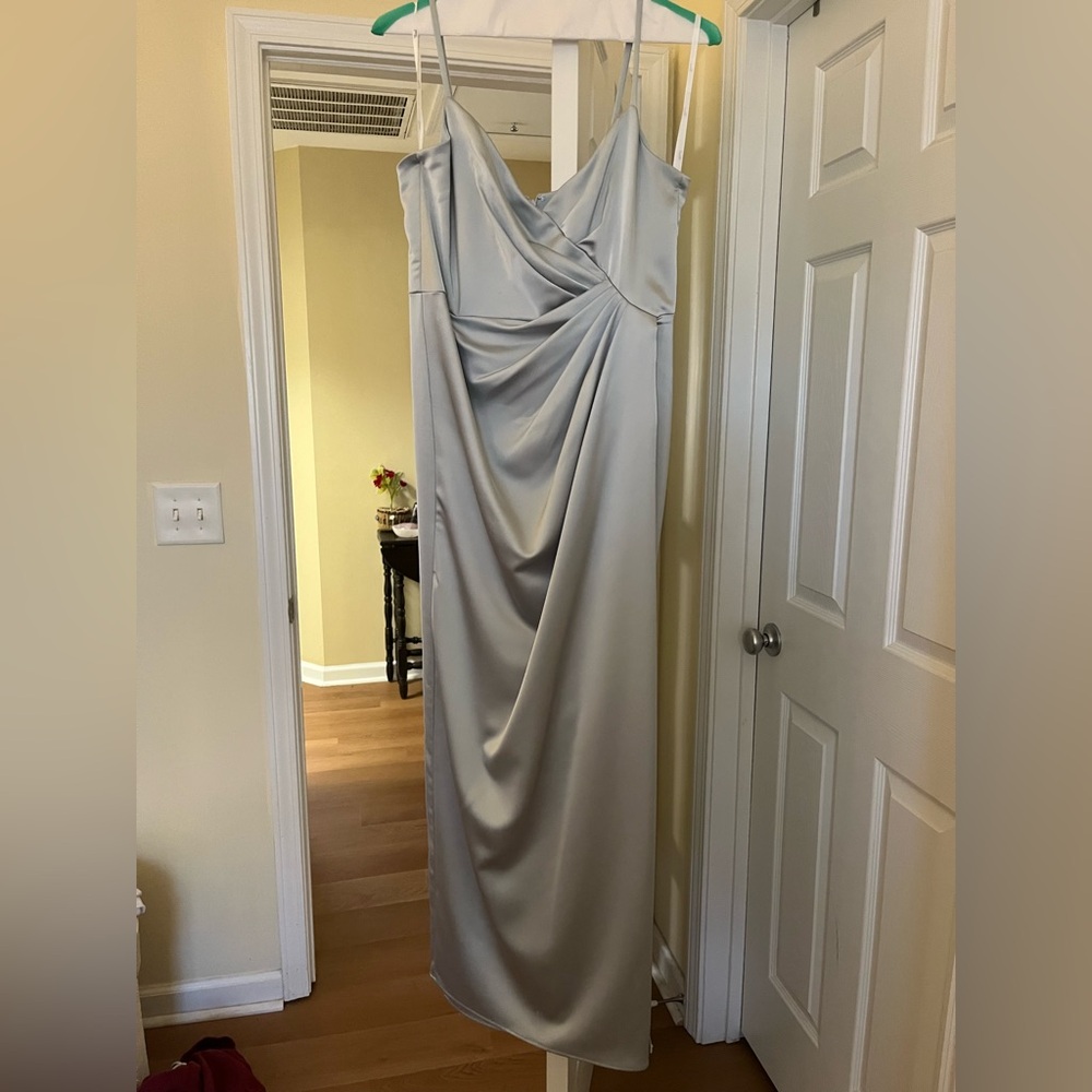 Dessy Collection Elegant Mist Bridesmaid Dress